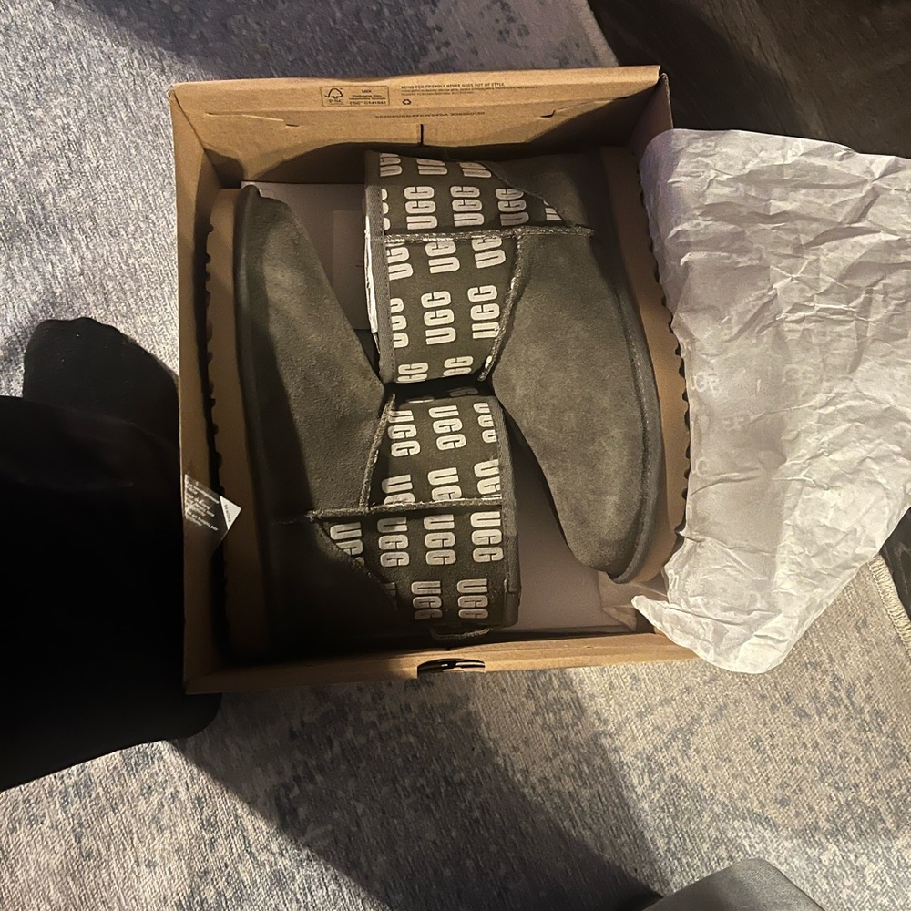 UGG mini Gray Logo Boots